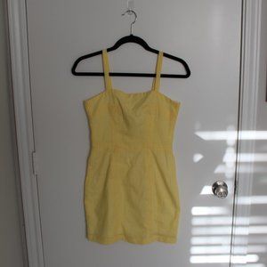 Yellow/White Checkered Cotton Dress Size Small